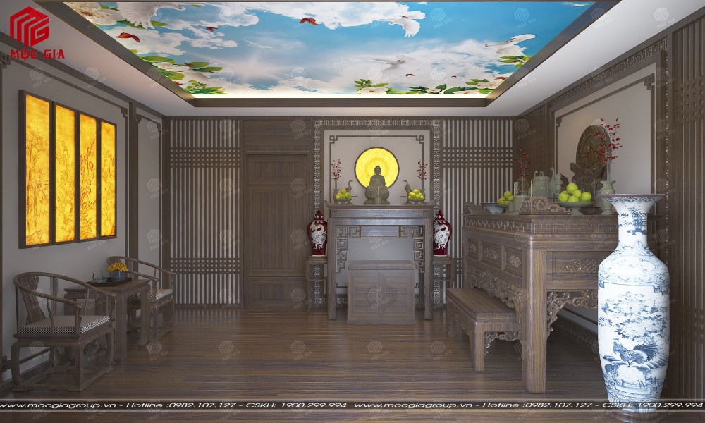 Mẫu bàn thờ đơn giản - bàn thờ Phật